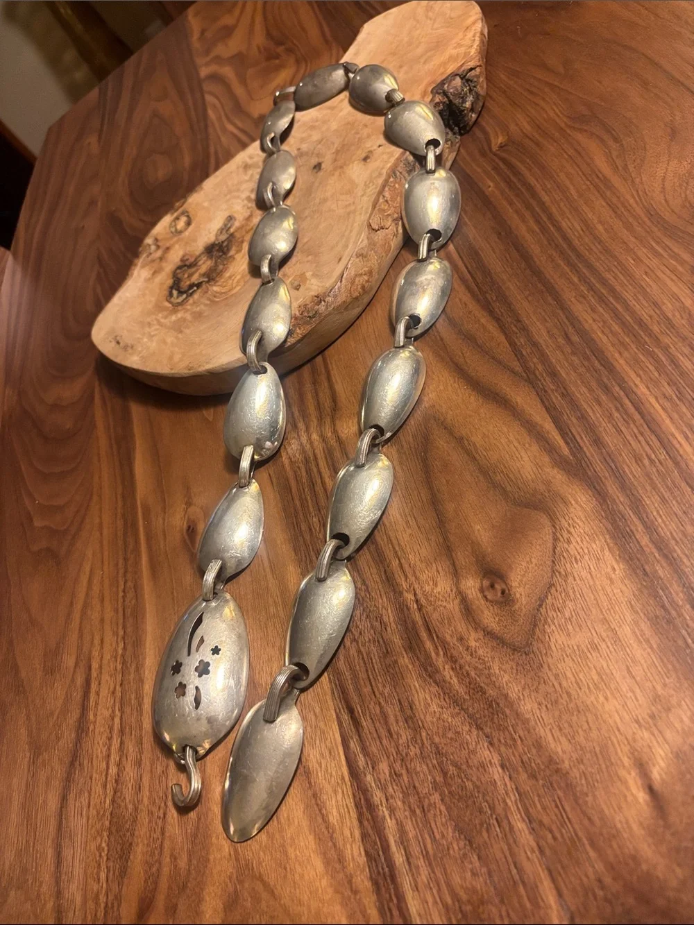 Vintage Handmade Sterling Silver Concho Belt Made from Spoons